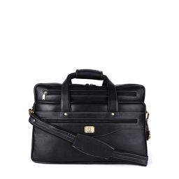 HiLEDER Women Black Leather 15 inch Laptop Bag-image-74