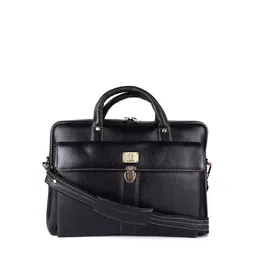 HiLEDER Women Black Leather 15 inch Laptop Bag-image-73