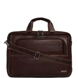 Stamp Unisex Textured Leather Laptop Bag - Up to 17 inch-7
