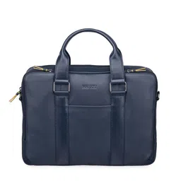 MAI SOLI Men Textured Leather Multi-Pockets Carter Laptop Bag-8