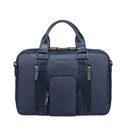 MAI SOLI Men Textured Leather Double Zip Chester Laptop Bag-37