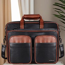 LOREM Men Textured Laptop Bag-43