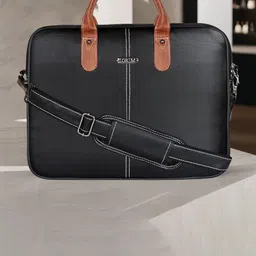 LOREM Men Textured Laptop Bag-11