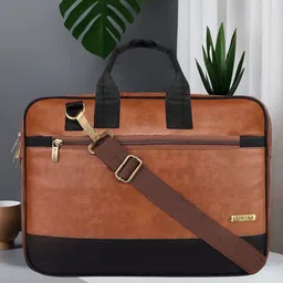 LOREM Men Textured Laptop Bag-image-22