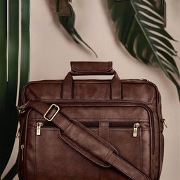 LOREM Men Textured Laptop Bag-54