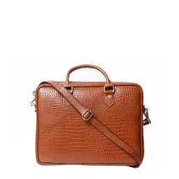 Calvadoss Men Textured Leather Laptop Bag-37