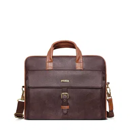 LOREM Unisex Brown Textured Laptop Bag-38