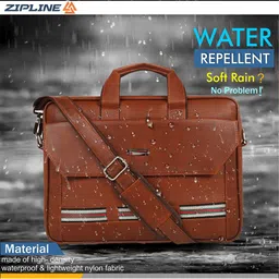 ZIPLINE Unisex Tan Textured Laptop Bag-22
