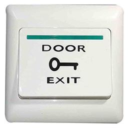 Navkar Systems Plastic 3" x 3" Door Exit Push Release Button Switch for Standalone/Multi Door Access Control System or Biometric EM Lock Device White image 1