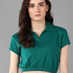 Roadster Shirt Collar Crop Top-image-11