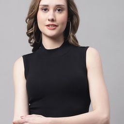 FBAR Turtle Neck Cotton Fitted Crop Top-picture-20
