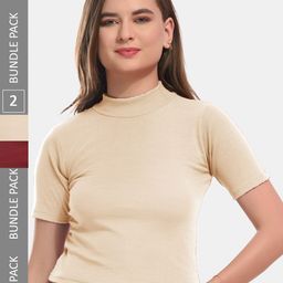 Boleem Pack Of 2 Cotton Crop Top-image-20