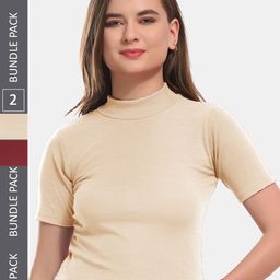 Boleem Pack Of 2 Ribbed Cotton Fitted Crop Top-picture-47