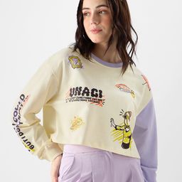 The Souled Store Friends Printed Drop Shoulder Sleeves Pure Cotton Boxy Crop Top-image-52