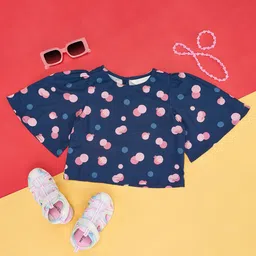 AKKRITI BY PANTALOONS Girls Geometric Printed Flared Sleeves Crop Top-picture-18