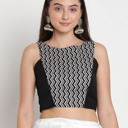 studio rasa Print Placement Print Cotton Crop Top-83