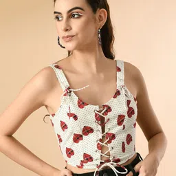 PRETTY LOVING THING Print Cotton Fitted Crop Top-picture-13
