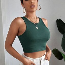 BAESD Round Neck Fitted Opaque Crop Top-picture-21