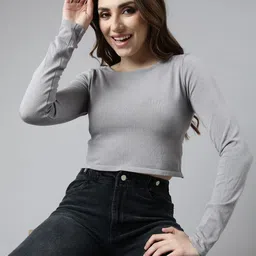 SHOWOFF Monochrome Crop Top-image-78