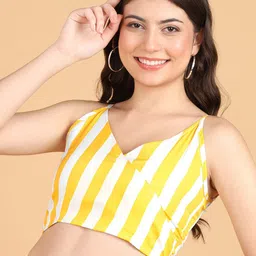 Popwings Vertical Striped Styled Back Crop Top-image-31