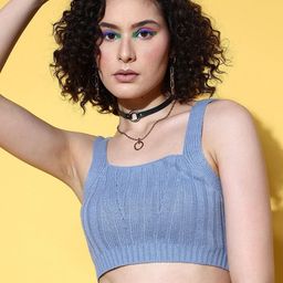 SASSAFRAS Women Blue Crop Top-image-21