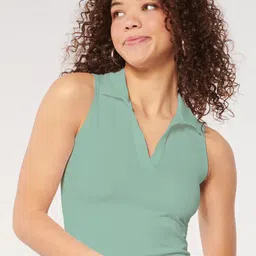 BAESD V-Neck Sleeveless Fitted Crop Top-picture-43