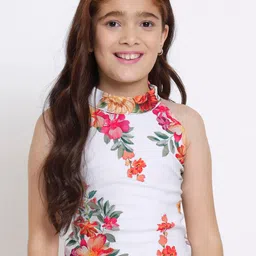 studio rasa Girls Floral Printed Crop Top-93