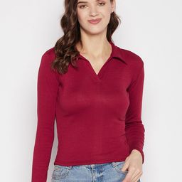 Clora Creation Shirt Collar Long Sleeves Regular Top-image-118