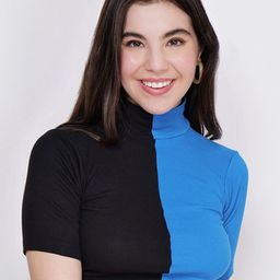 CHARMGAL Colourblocked High Neck Crop Fitted Top-picture-16