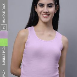 FBAR Pack Of 2 Rib Round Neck Cotton Tops-image-76