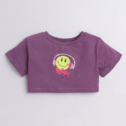 AWW HUNNIE Girls Graphic Printed Round Neck Short Sleeves Crop Boxy T-shirt-image-29