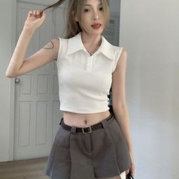 StyleCast x Revolte Shirt Style Crop Top-image-11