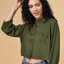 YU by Pantaloons Shirt Style Crop Top-image-4
