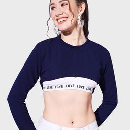 BUY NEW TREND Round Neck Long Sleeves Bust Crop Top-picture-44
