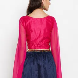 studio rasa Pink Block Printed Crop Top image 2