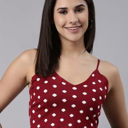 SHOWOFF Shoulder Straps Self Design Cotton Crop Top-image-55