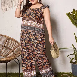 Berrylush Curve Printed Top With Trouser Co-Ords image 3