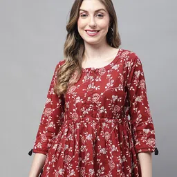 Rajnandini Floral Print Cotton Peplum Top-image-87