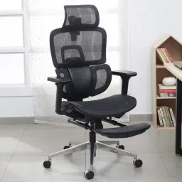 the sleep company Ultron SmartGRID Breathable Mesh Ergonomic Chair In Black Colour-picture-41