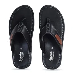 Ajanta Men Black & Brown Printed Thong Flip-Flops-picture-35