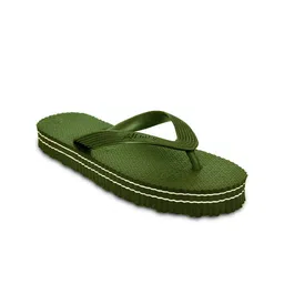 Ajanta Men Green & White Rubber Thong Flip-Flops-5