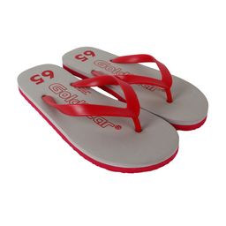 Goldstar Men Grey & Red Printed Rubber Thong Flip-Flops-46