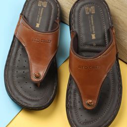 Red Chief Men Brown Thong Flip-Flops-image-49