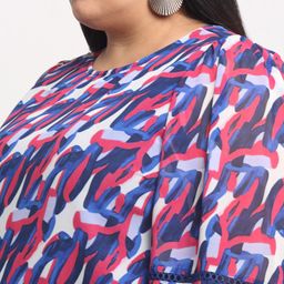 plusS Blue Plus Size Printed Top image 2