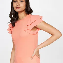 AND Flutter Sleeves Round Neck Regular Top image 3