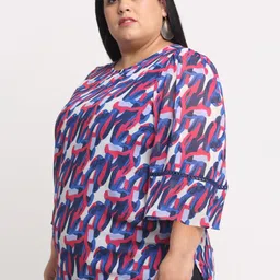 plusS Blue Plus Size Printed Top image 3