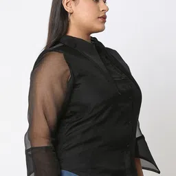 Curves by MISH Plus Size Net Regular Length Top image 3