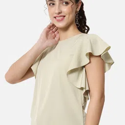 ALL WAYS YOU Flutter Sleeve Crepe Top image 4