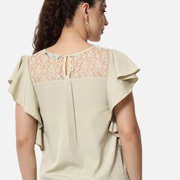 ALL WAYS YOU Flutter Sleeve Crepe Top image 5