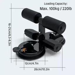 Aatmnivedi Upgraded Double Suction Cups Sit Up Bar,Portable Sit-Up Assistant Device,Fixed Foot Abdominal Muscle Trainer Device, Portable Sit Up Bar with Foam Padded for Floor, Abs Home Workout(Black) image 2